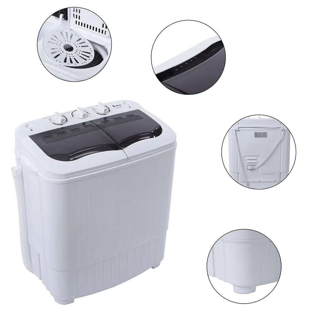 Washing Machine, 14.3 lbs Twin Tub Washer Machine and Dryer Gray