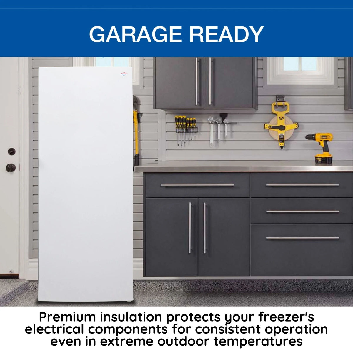 Koolatron? Compact Upright Freezer, White, 200 liter/7.0 Cu ft, Garage Ready