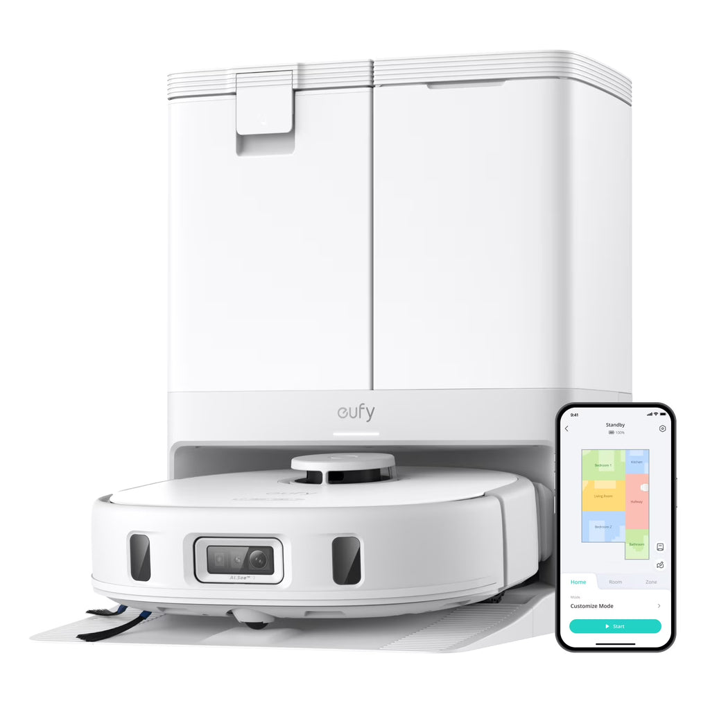 eufy X10 Pro Omni Robot Vacuum and Mop with 8,000 Pa Suction, Dual Mops with 12 mm Auto-Lift and Carpet Detection, AI Obstacle Avoidance, Auto Mop Washing, Auto Drying, Self-Emptying, Self-Refilling