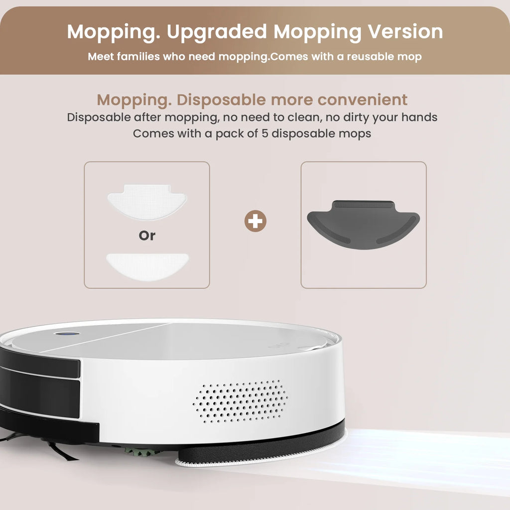 OKP Robot Vacuums with Mop Combo and Remote Control, 2 IN 1 Cleaning and Mopping, Wi-Fi Connectivity, Alexa/APP, Self-Charging Robotic Vacuum Cleaner for Home, Pet Hair, Carpets, and Hard Floors