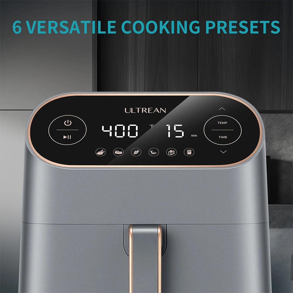 Ultrean Air Fryer, 9 Quart 6-in-1 Electric Hot XL Airfryer Oven Oilless Cooker, Large Family Size LCD Touch Control Panel and Nonstick Basket, ETL Certified, 1750W