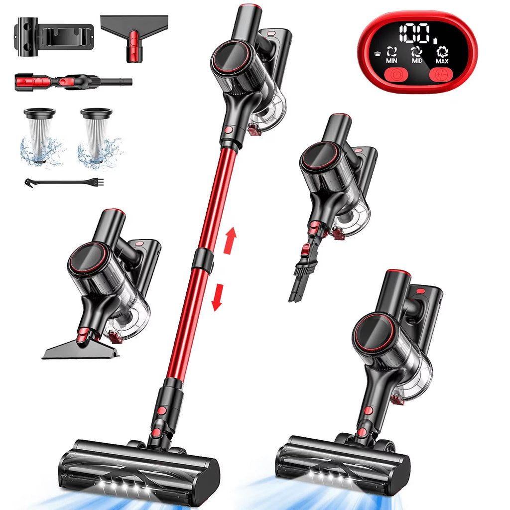 Cocbny Cordless Vacuum Cleaner, 28Kpa 8 in 1 Lightweight Stick Vacuum for Carpet Floor Pet Hair A27, Blue