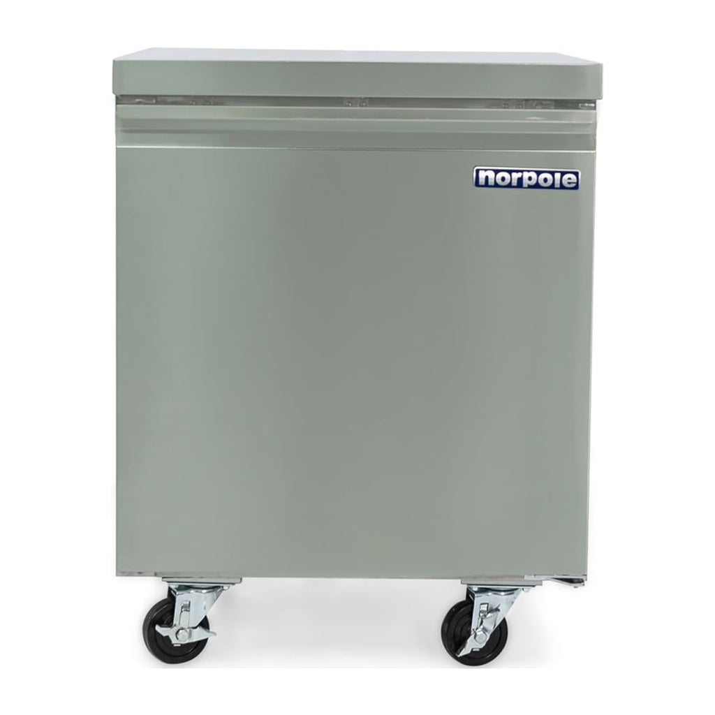 Norpole 6 cu. ft. Commercial Under Counter Upright Freezer in Stainless Steel in Stainless Steel