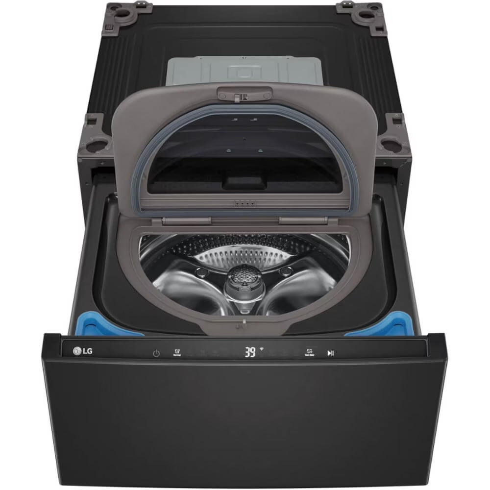 LG WD300CB 1.0 Cu. Ft. SideKick Black Steel Top Load HE Pedestal Washer