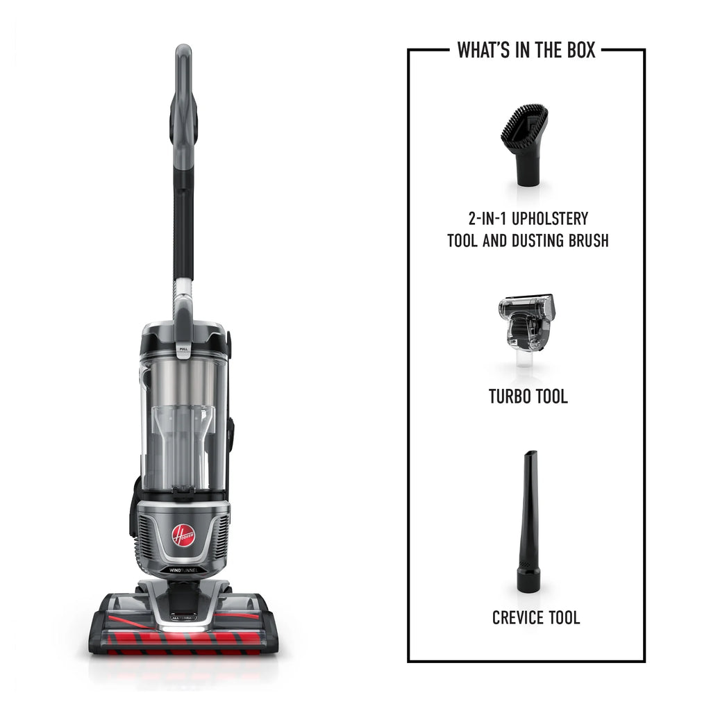 Hoover Upright Vacuum, WindTunnel All Terrain Bagless, Strong Suction, Hard Floor and Carpet, HEPA Filter, Dual Brush Rolls, and Swivel Steering UH77210V, New