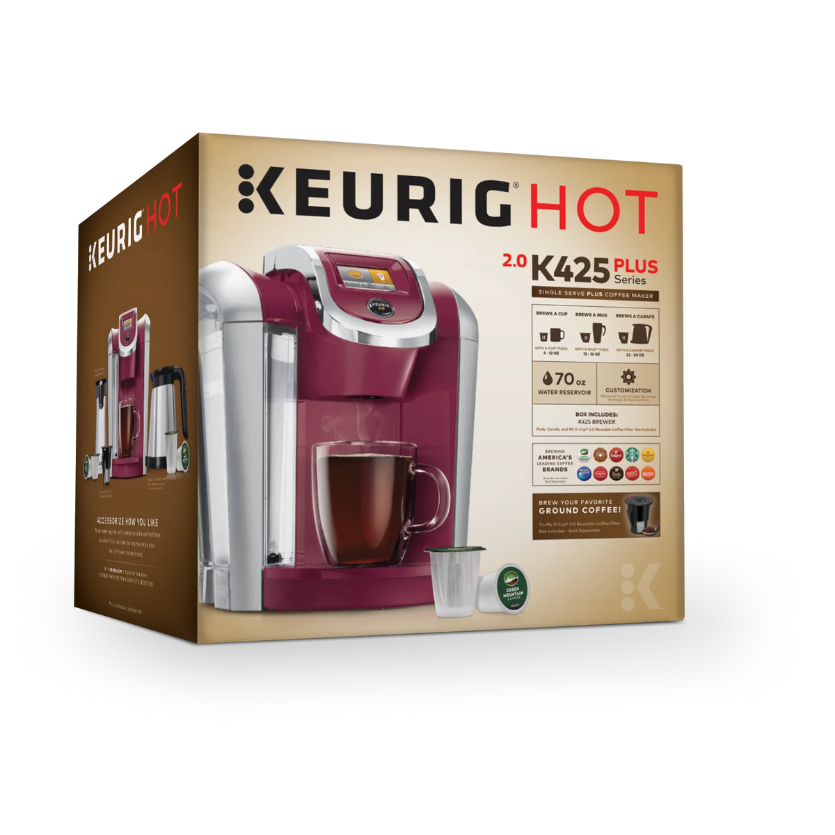 Keurig K425 Single Serve K-Cup Pod Vintage Red Coffee Maker