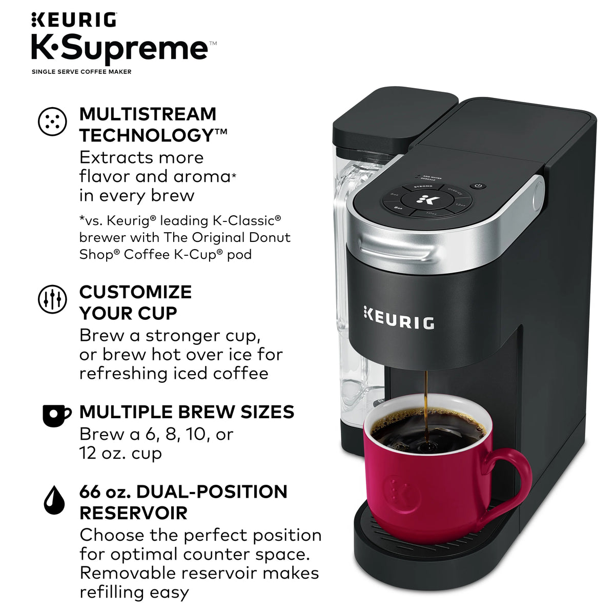 Keurig K-Supreme Black Single-Serve K-Cup Pod Coffee Maker