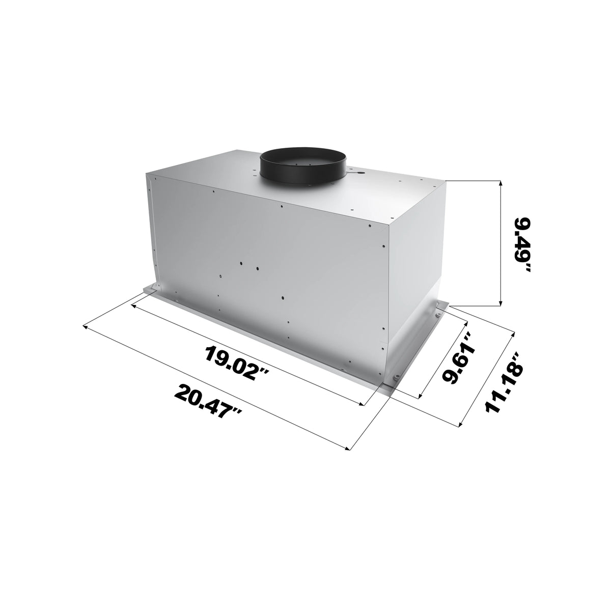 CIARRA Insert Range Hood 20 inch 450 CFM with Push Button Control Stainless Steel CAS913E52
