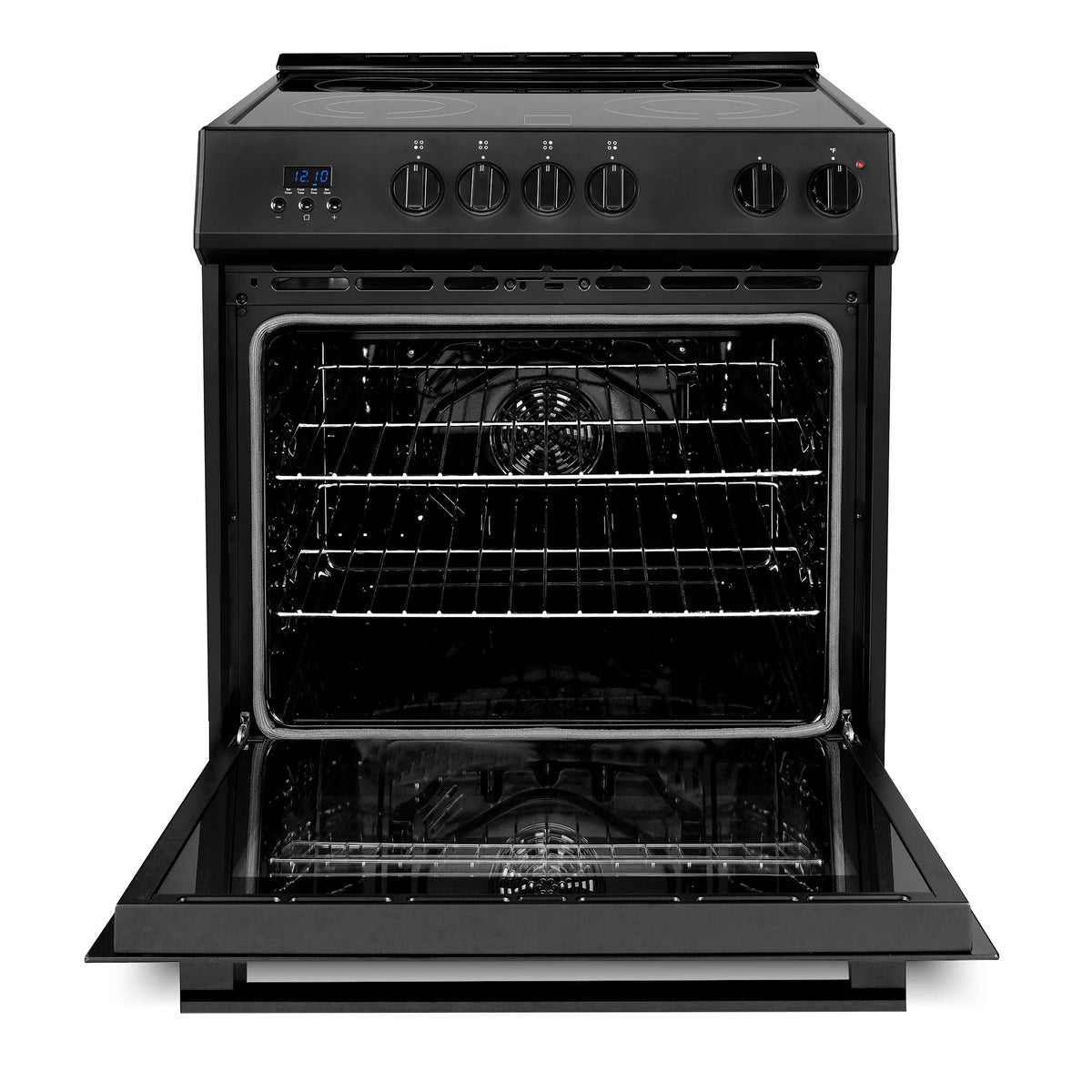 Cosmo 30 in. Stellar Collection 5.0 cu. ft. Electric Range, 4 Burners, Convection Oven in Matte Black