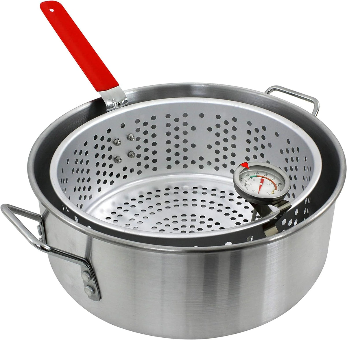 Red Mountain Valley Outdoor Propane Turkey Deep Fryer Set 30&10 Quart Fish Fryer with Basket, 50,000 BTU Burner, Large Seafood Boiler Kit, Outdoor Cooking for Frying, Boiling
