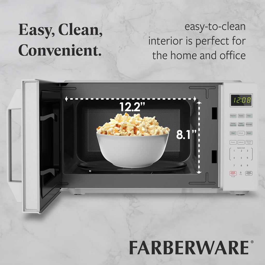 Farberware 1.1 Cu. Ft. 1000-Watt Compact Microwave Oven, Black