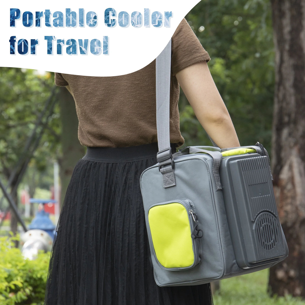 Paffenery 15 Quarts Car Cooler Plug in, 16L Small Electric Cooler, 12V Mini Car Fridge Portable Refrigerator for Camping