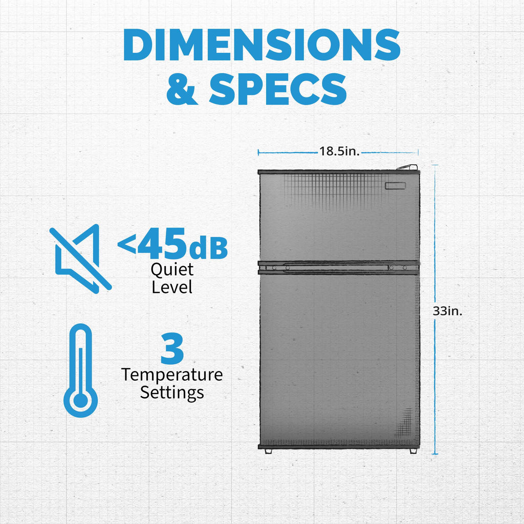 Newair 3.1 Cu. Ft. Compact Mini Refrigerator with Freezer in Black - NRF031BK00