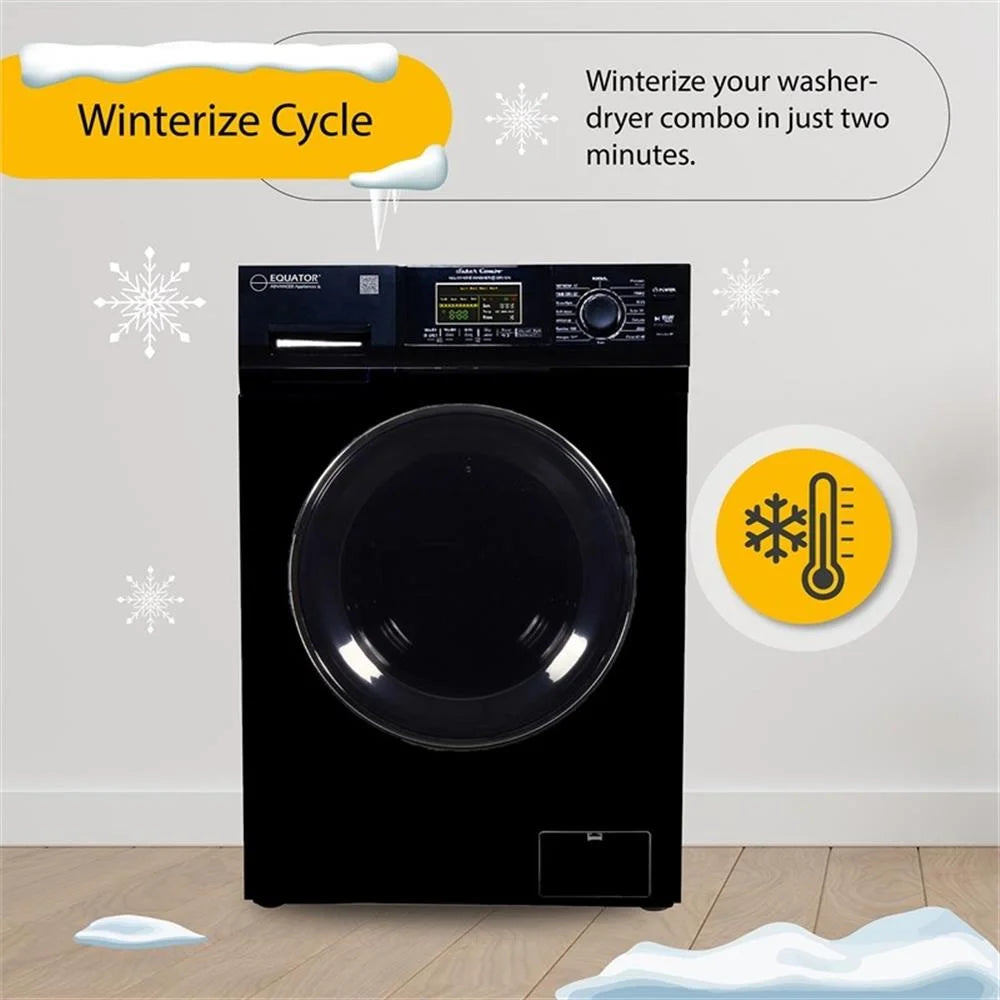 Pemberly Row Pet Compact 110V Vented/Ventless 15 lbs Combo Washer Dryer in Black