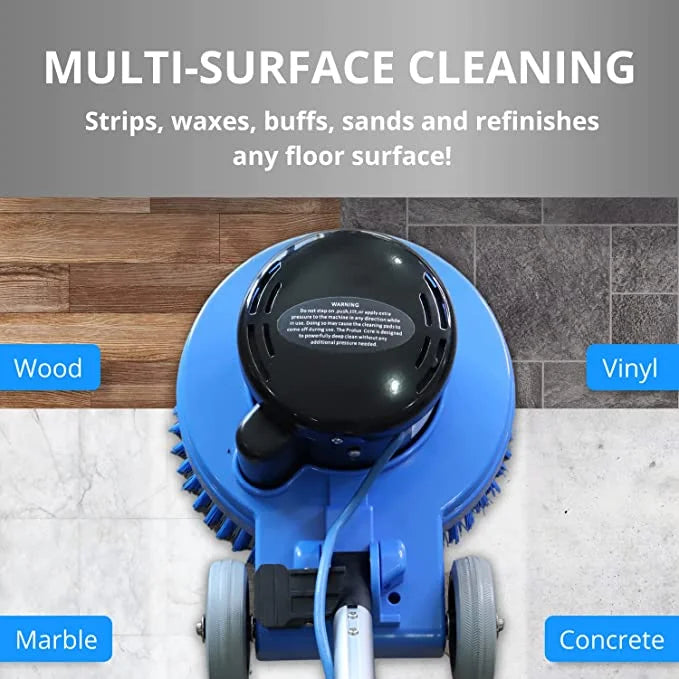 Prolux Core 15 in. Loaded Commercial Light Hand-Driven Floor Buffer Scrubber