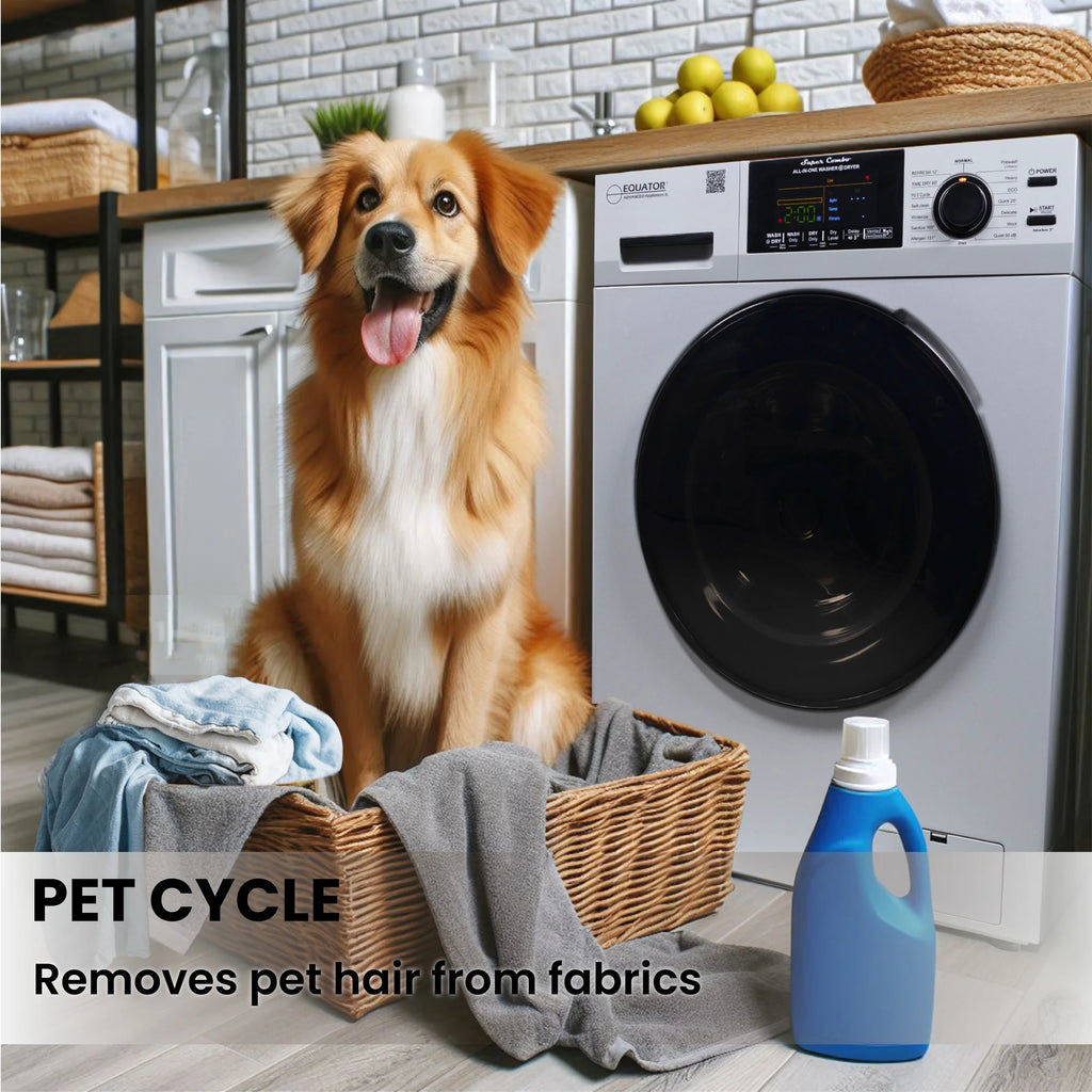 Equator 1.62 cu.ft./15 lbs All in One Combo Washer Dryer with Pet Cycle Silver