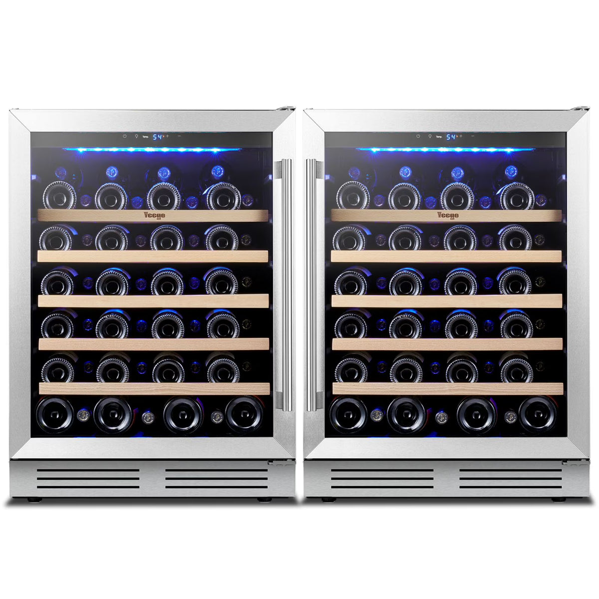 Yeego 30" Wine and Beverage Refrigerator,Two 15" Wine and Beverage Cooler Under Counter or Freestanding, Hold 33 Bottles and 80 Cans(Two Pack)