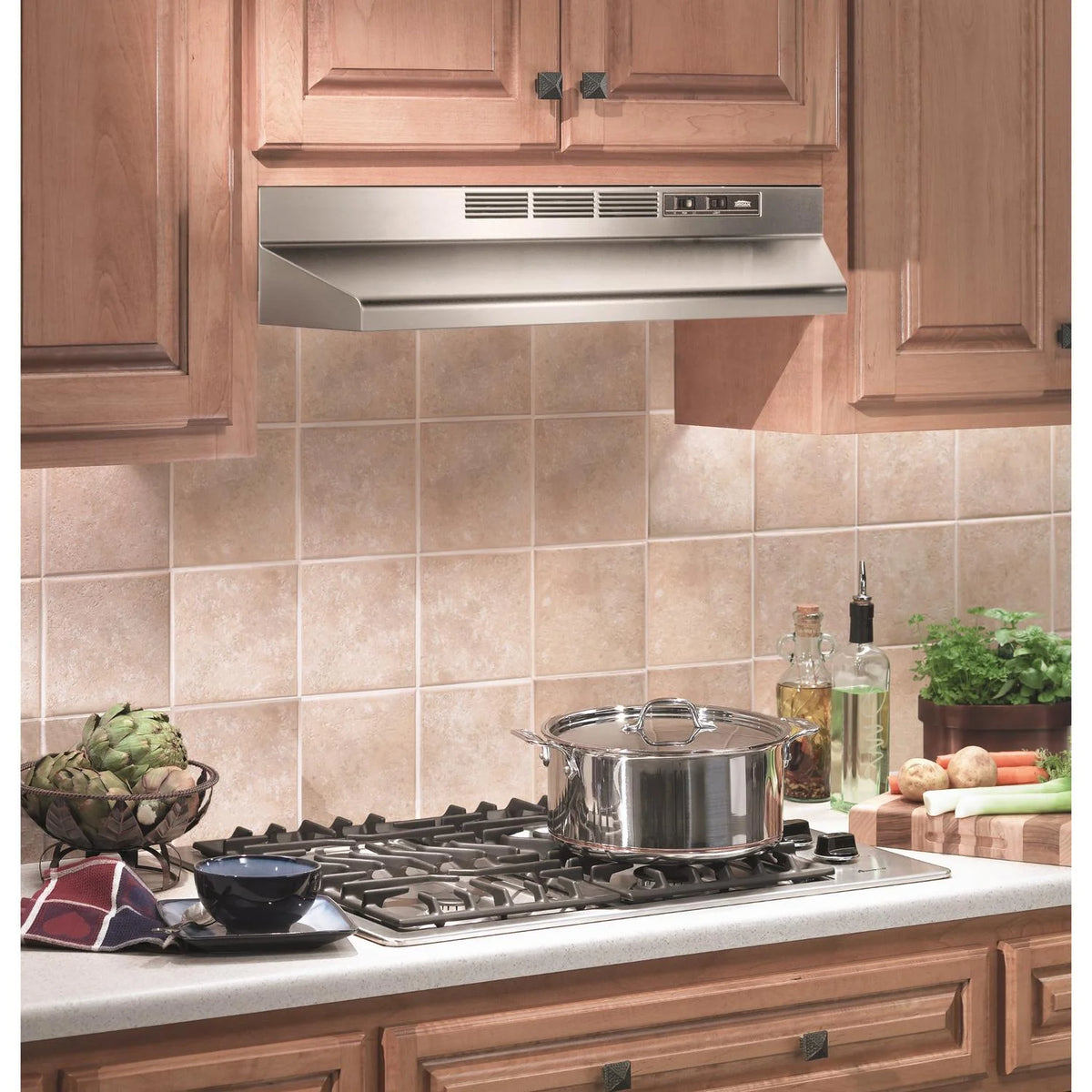 Broan 24 Inch Stainless Steel ADA Capable Non Ducted Under Cabinet Range Hood