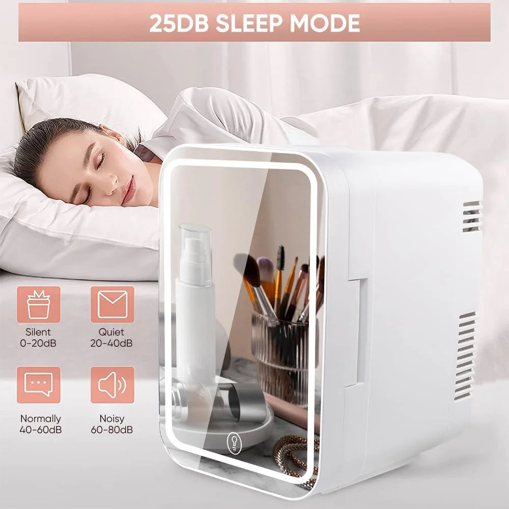 Skincare Fridge, 4L/6 Can Cosmetic Fridge for Bedroom, Office, Car