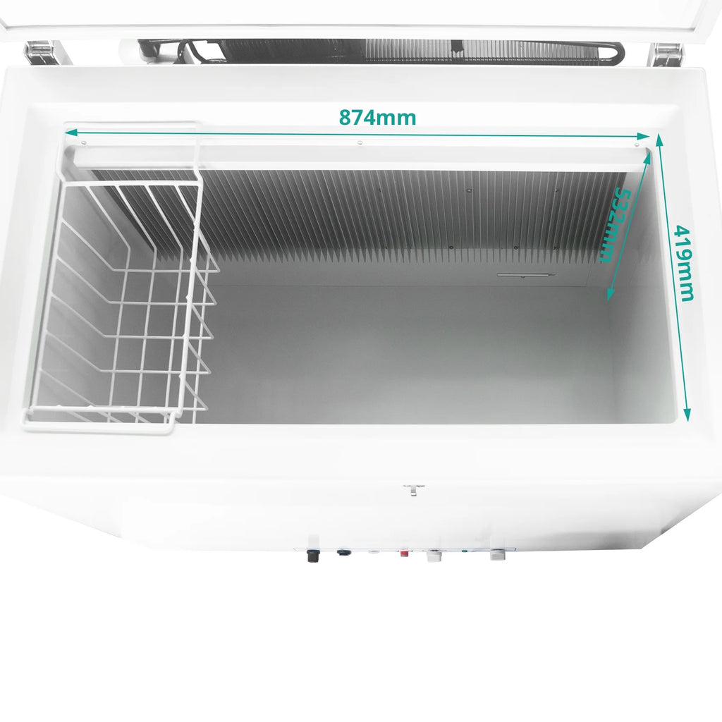 7 Cu ft Propane Chest Freezer, LPG/110V 2 Way Freezer Off Grid Lock and Top Door for Outdoor White