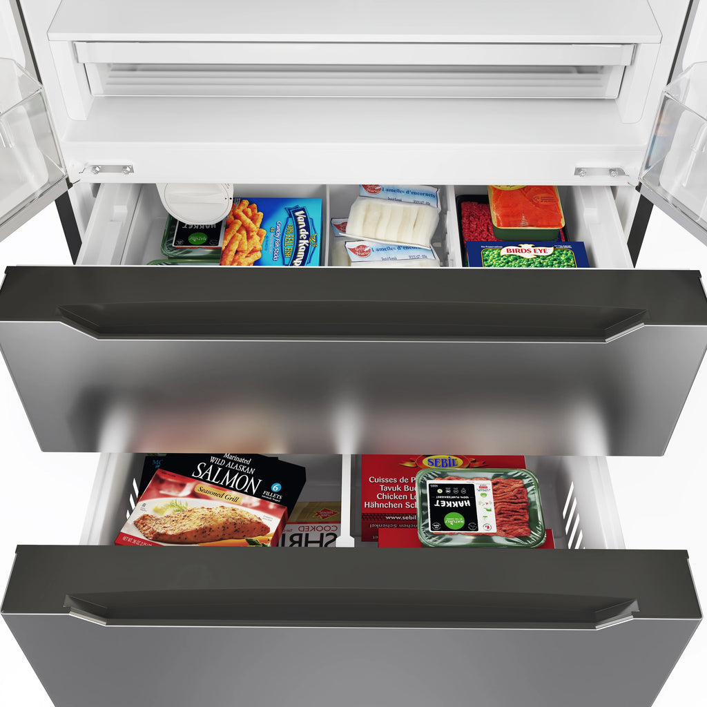 18.5 cu. ft. Stainless-Steel French Door Refrigerator in Silver, Auto Defrost, Energy Star, Digital Temperature Control