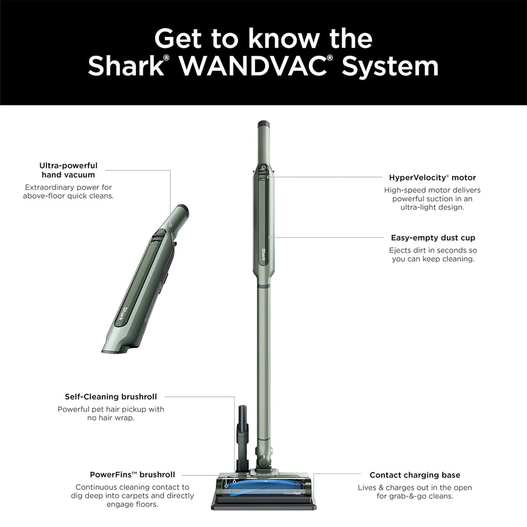 Shark WANDVAC Pet Cordless Stick Vacuum with Charging Dock, Lightweight