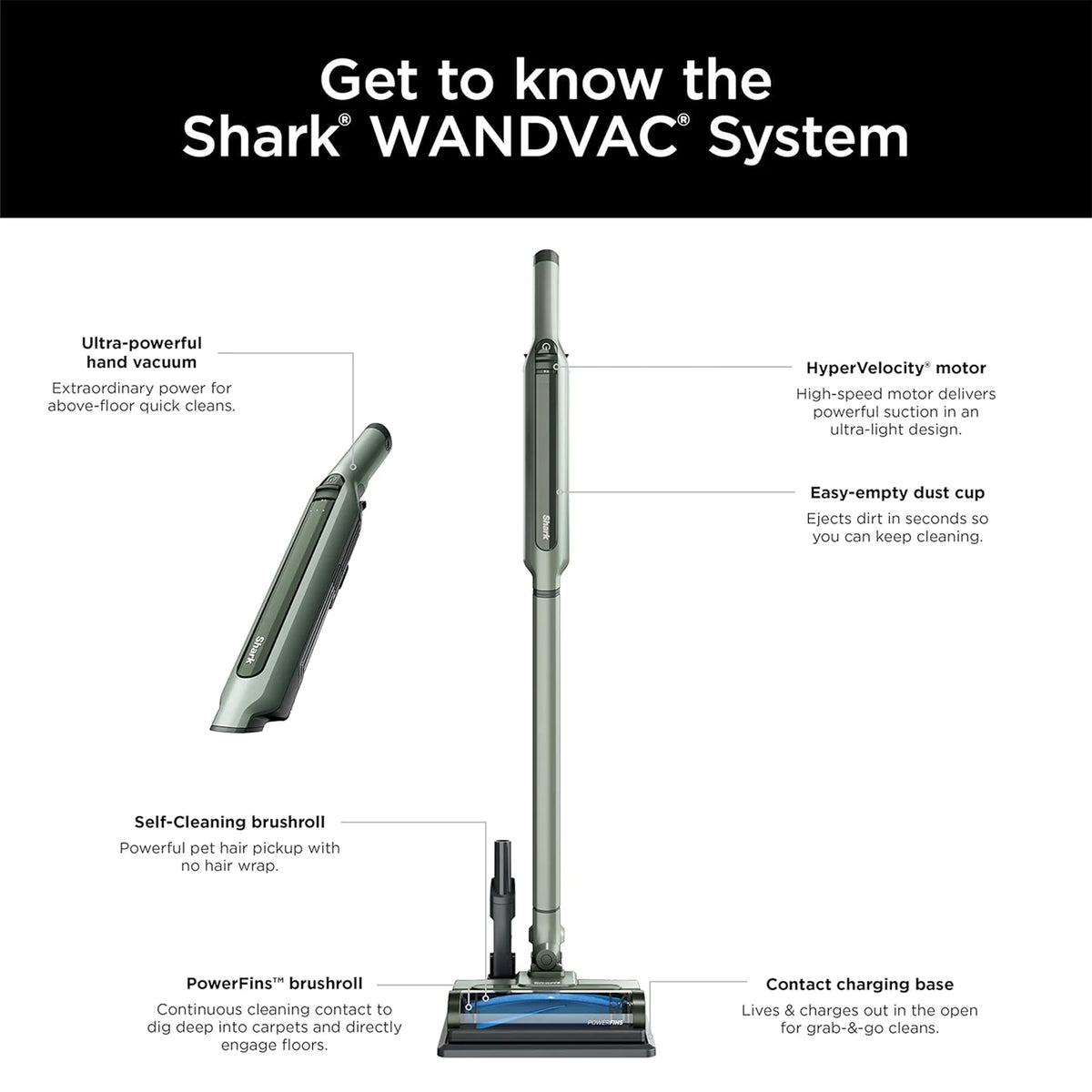 Shark WANDVAC Pet Cordless Stick Vacuum with Charging Dock, Lightweight