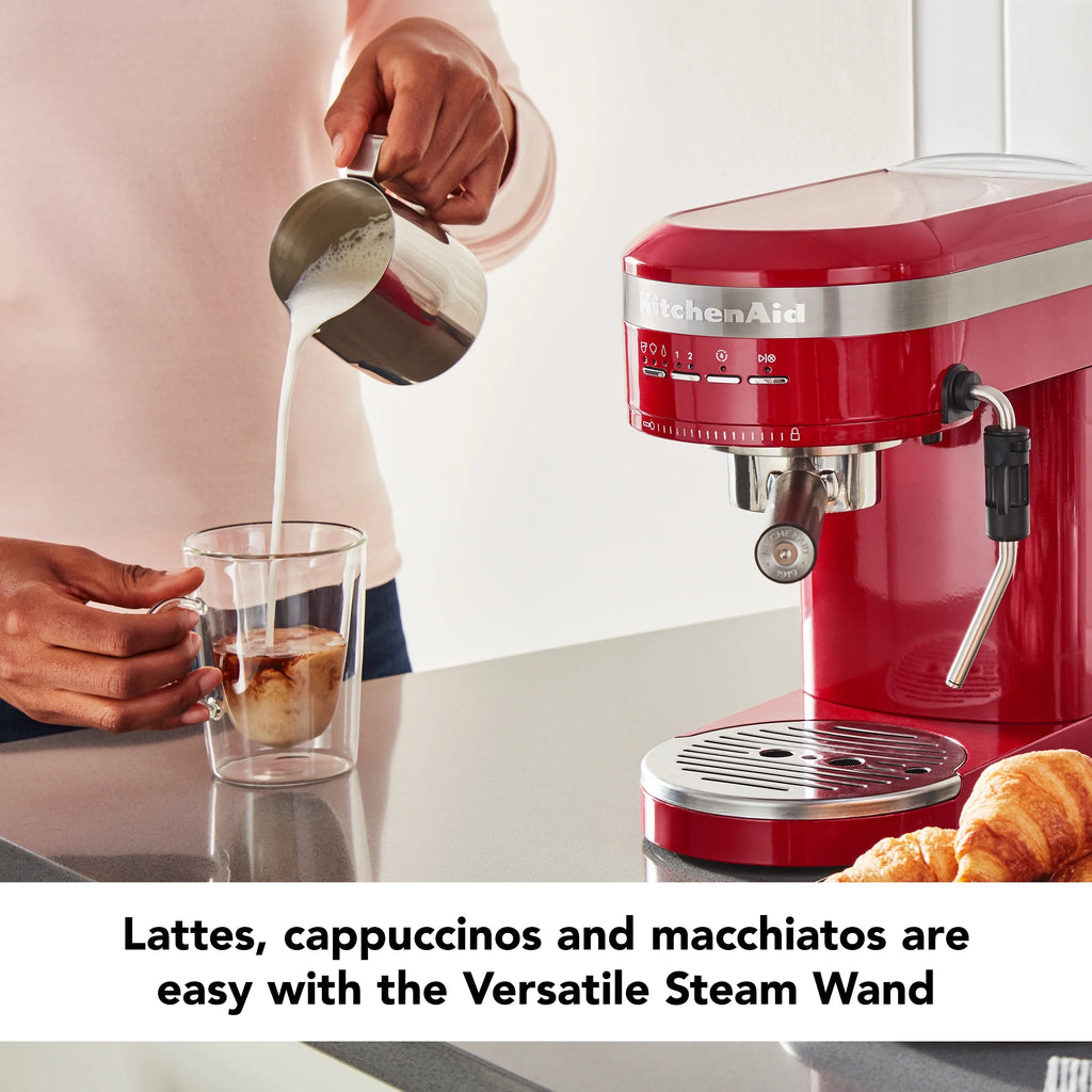KitchenAid Metal Semi-Automatic Espresso Machine, Empire Red, KES6503