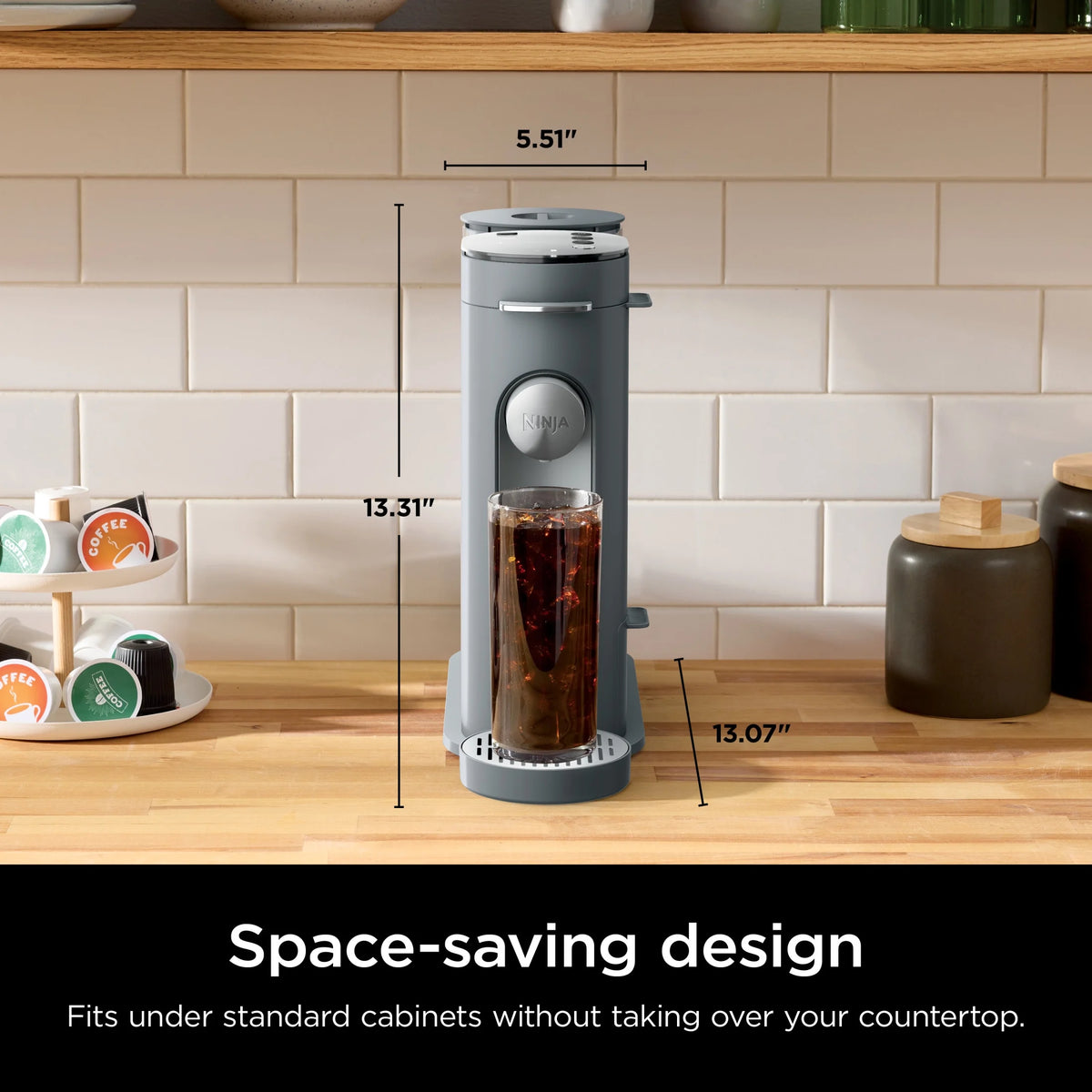 Ninja Pods & Grounds Single-Serve Coffee Brewer, Steam Grey