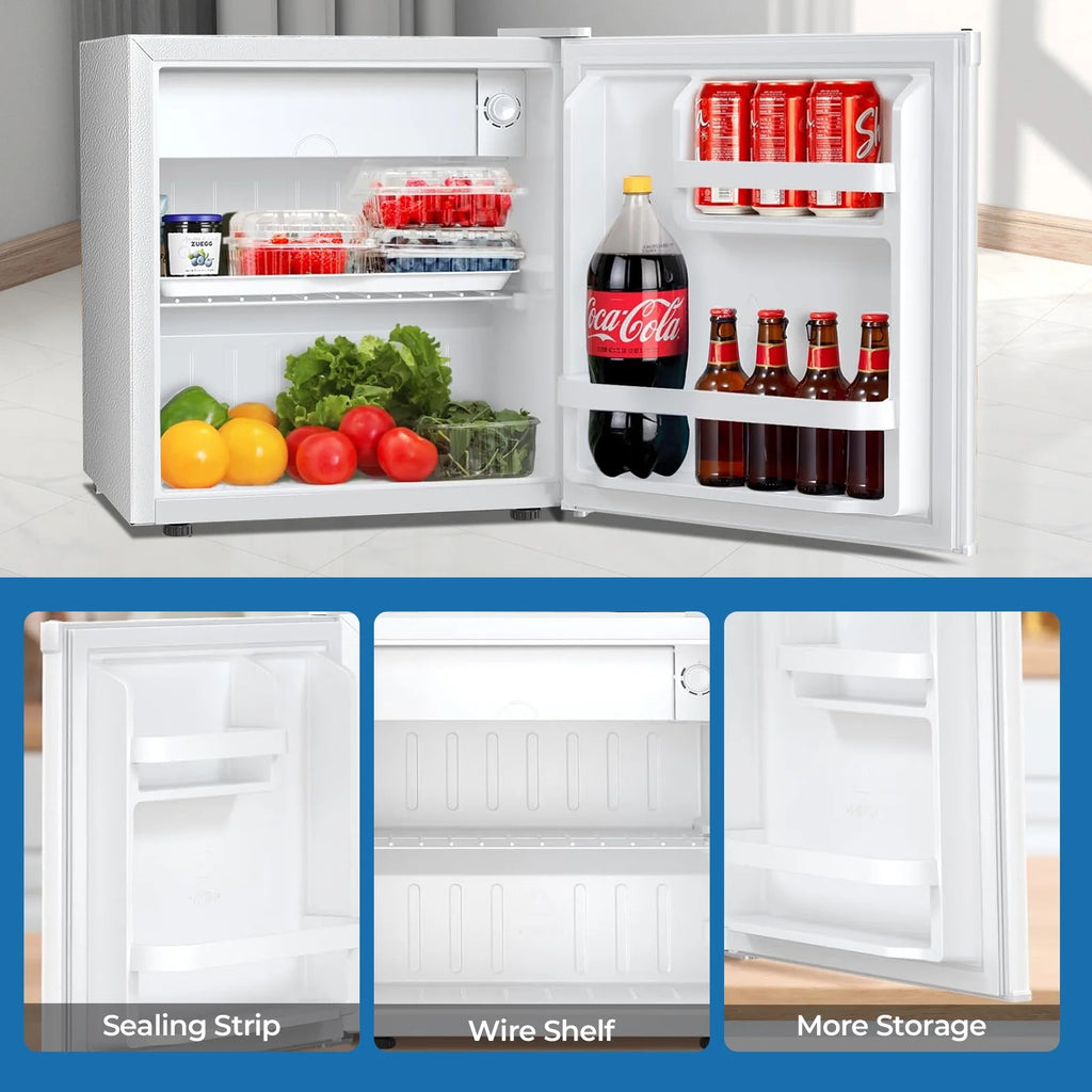 WAA 1.6 Cu.Ft Compact Refrigerator Mini Fridge Glass Door