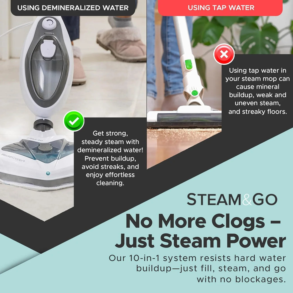 Steam & Go 10-in-1 Steam Cleaner with Detachable Base Steamer Mop Floor Cleaner