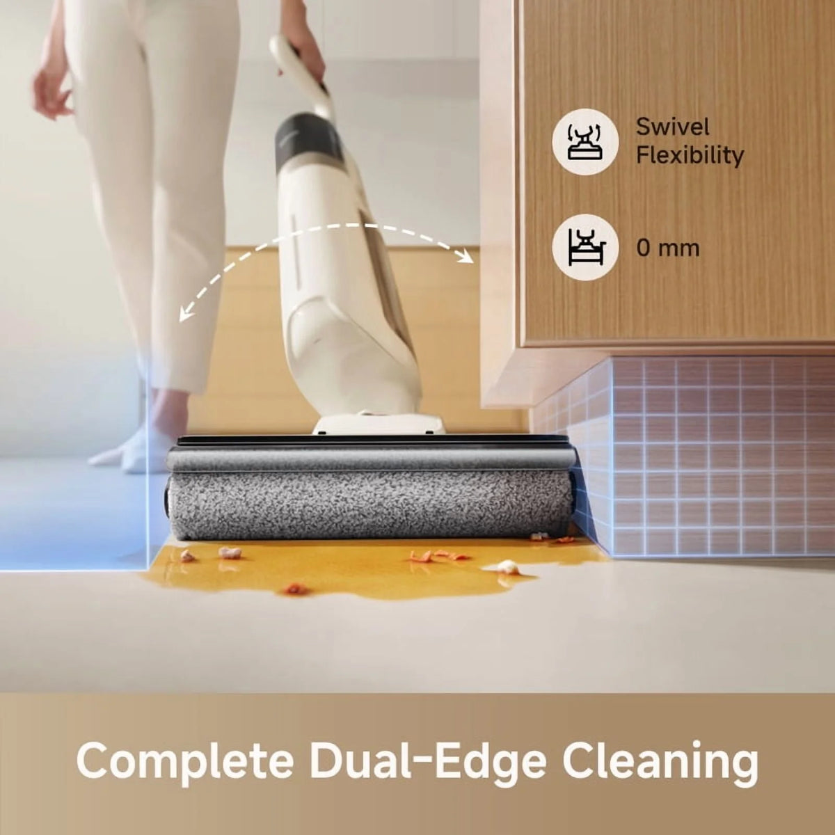 MOVA K30SE Wet Dry Vacuum,180��Flat Reach Floor Mop,Self Dual-Edge Cleaning,18000 Pa Suction