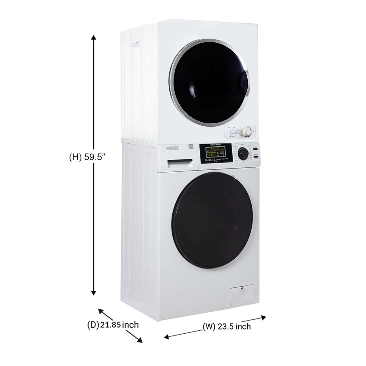 Equator 110V 1.6 cf Washer w/ Pet Cycle & 110V 3.5cf Compact Short Dryer
