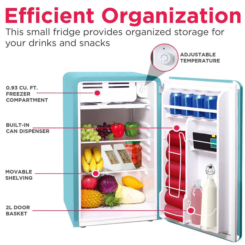 Frigidaire 3.2 Cu. ft. Single Door Retro Compact Refrigerator EFR372, Blue