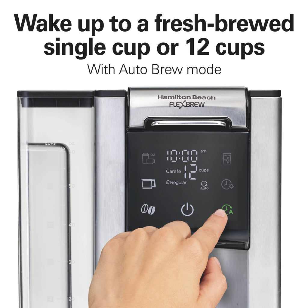 Hamilton Beach FlexBrew Advanced 5-in-1 Coffee Maker, Removable Dual-Position 60 oz. Water Reservoir, 49927