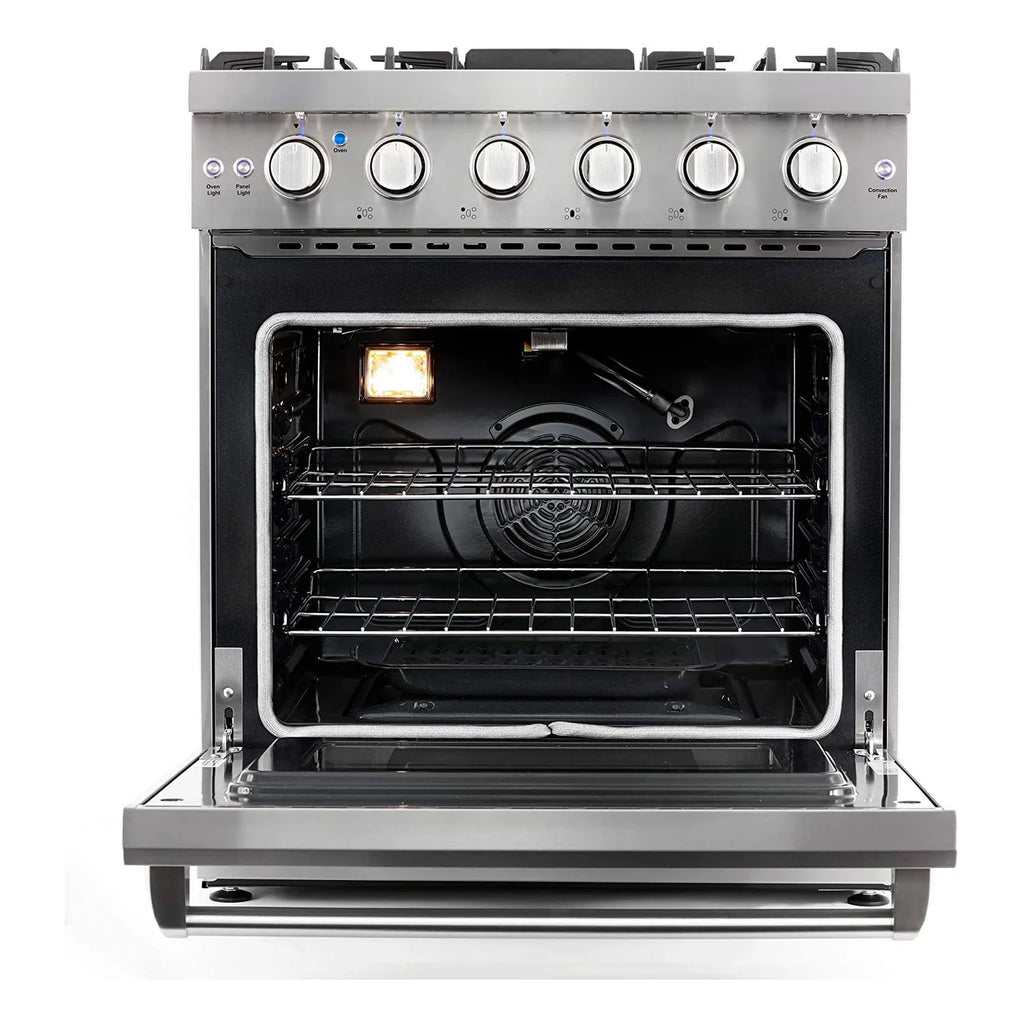 Cosmo 30 Inch 4.5 Cubic Foot Gas Range Convection Oven with 5 Italian Burners