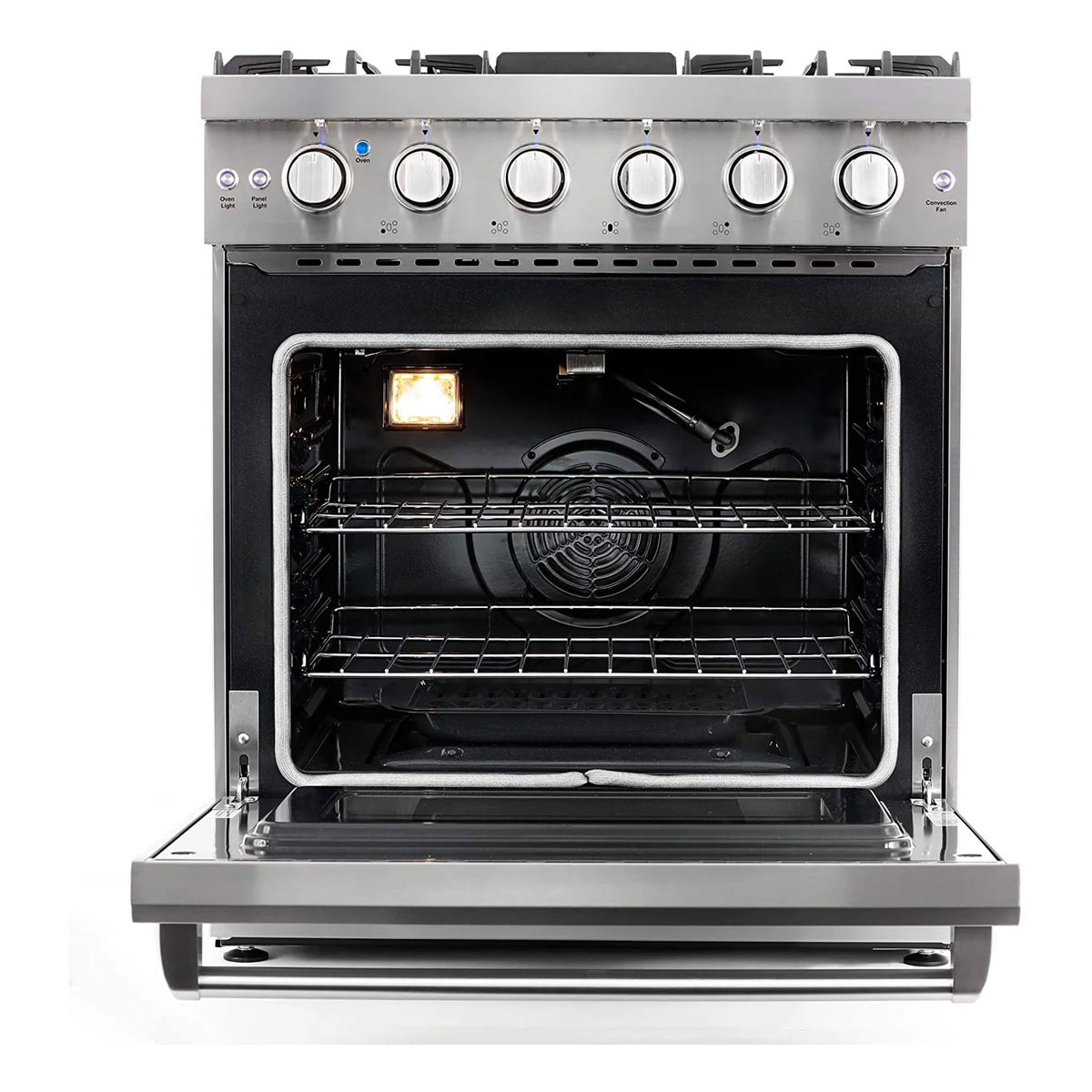 Cosmo 30 Inch 4.5 Cubic Foot Gas Range Convection Oven with 5 Italian Burners