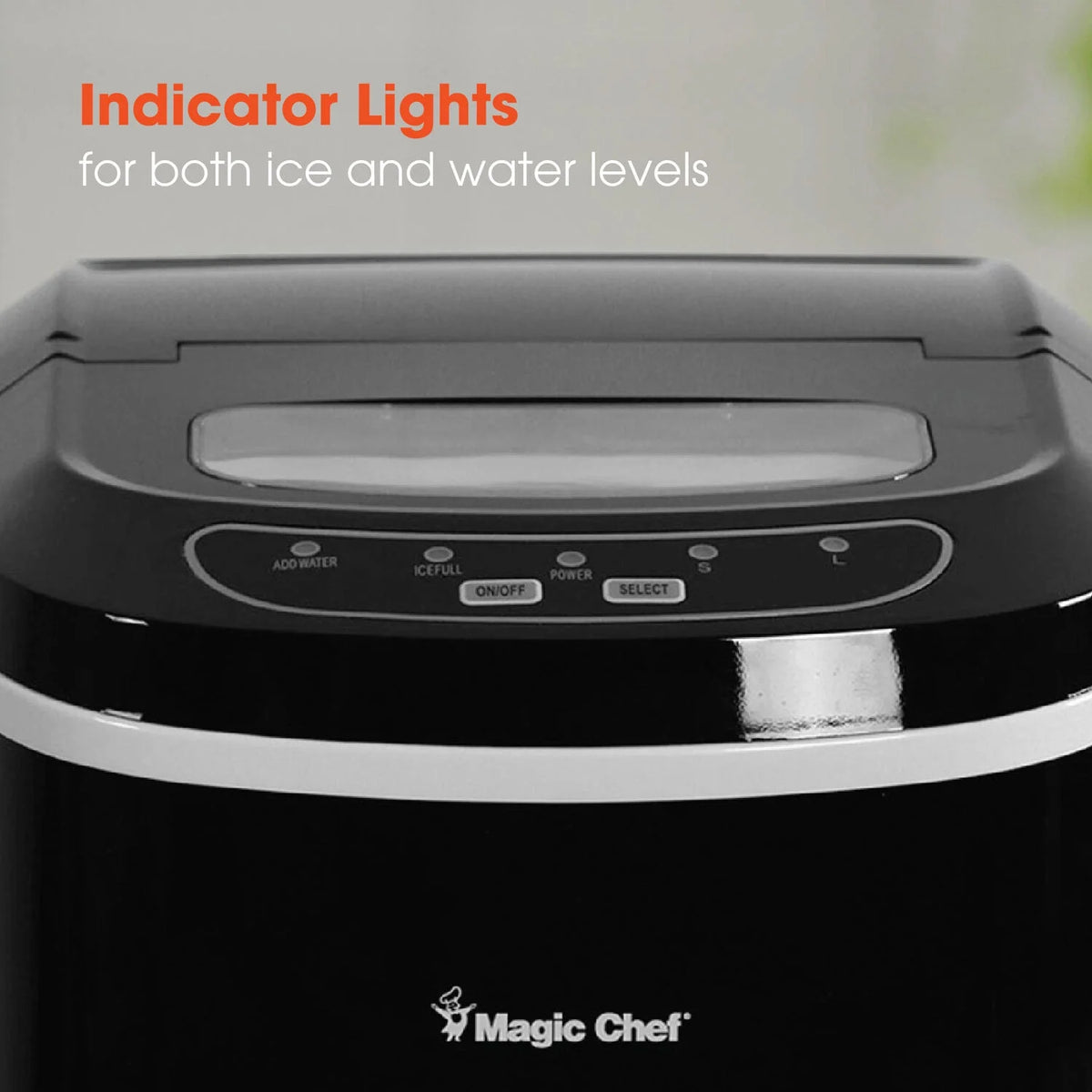 Magic Chef 27 lb. Capacity Portable Countertop Ice Maker, Black (Bullet Ice)