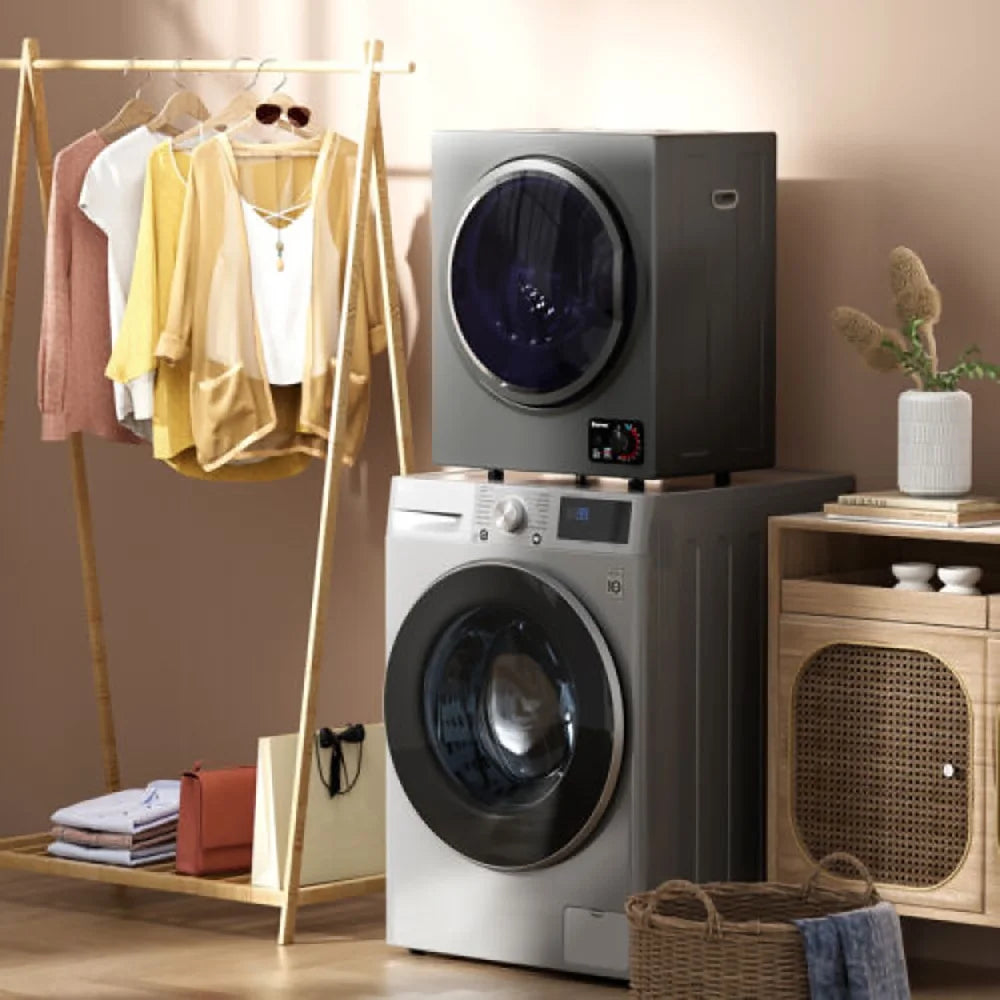 GVN Dryer, Drying Machines,1.5 Cu .ft Clothes Dryer with with Stainless Steel Wall Mount-Gray