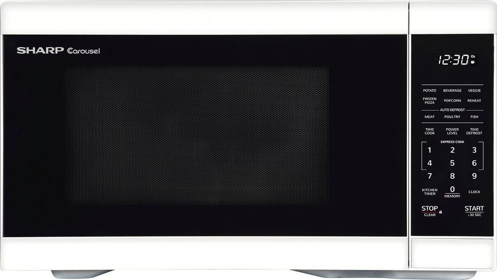 1.1 cu ft Countertop Microwave with 1000 watts and Auto Cook Features - White