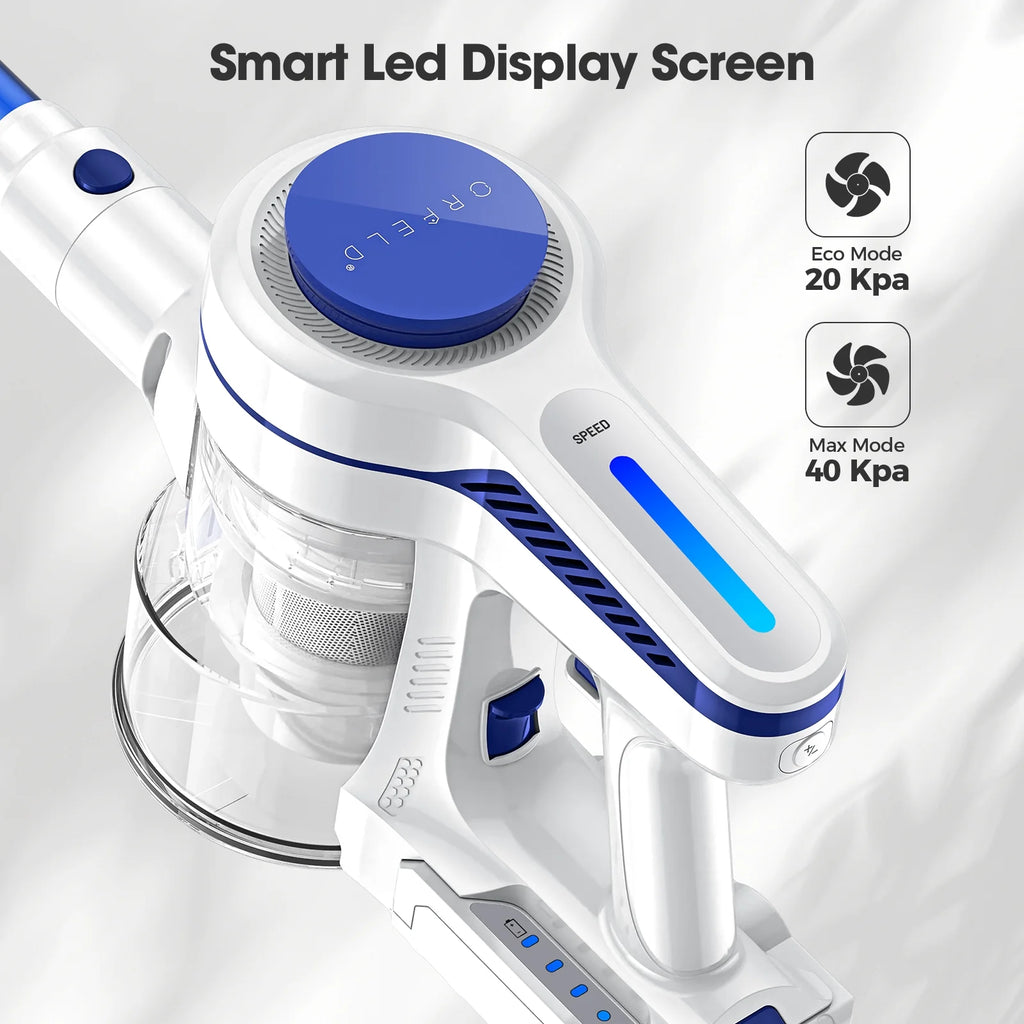 ORFELD Cordless Vacuum Cleaner, 40KPa 50mins Stick Vacuum Lightweight for Hardwood Carpet Pet, V19