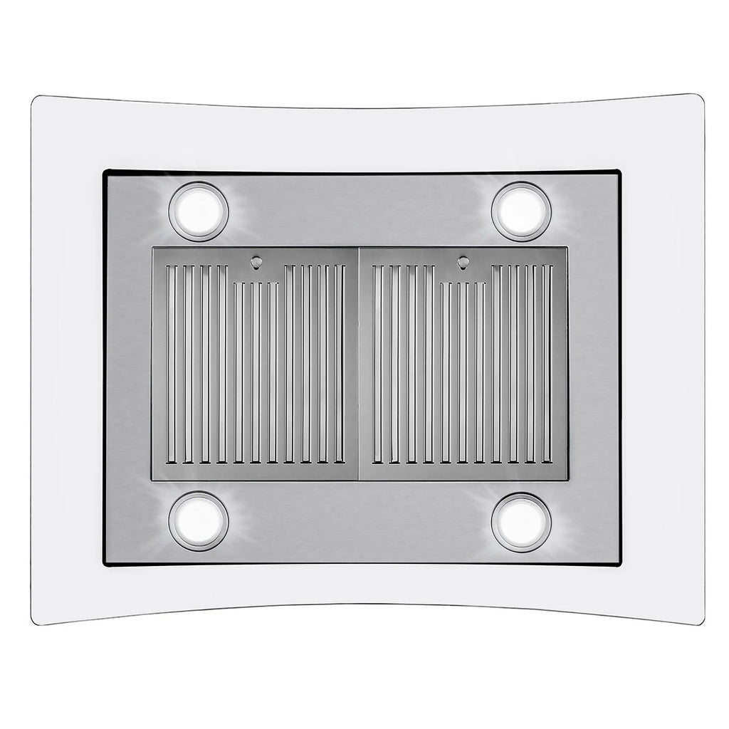 Cosmo 30 in. Ducted Island Range Hood in Stainless Steel with LED Lighting and Permanent Filters