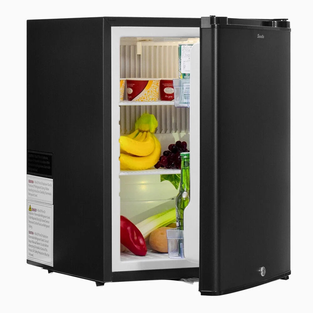 Smad 2.1 Cu ft Compact Refrigerator 110V/12V RV Truck Caravan Car Fridge Quiet Reversible Door Lock