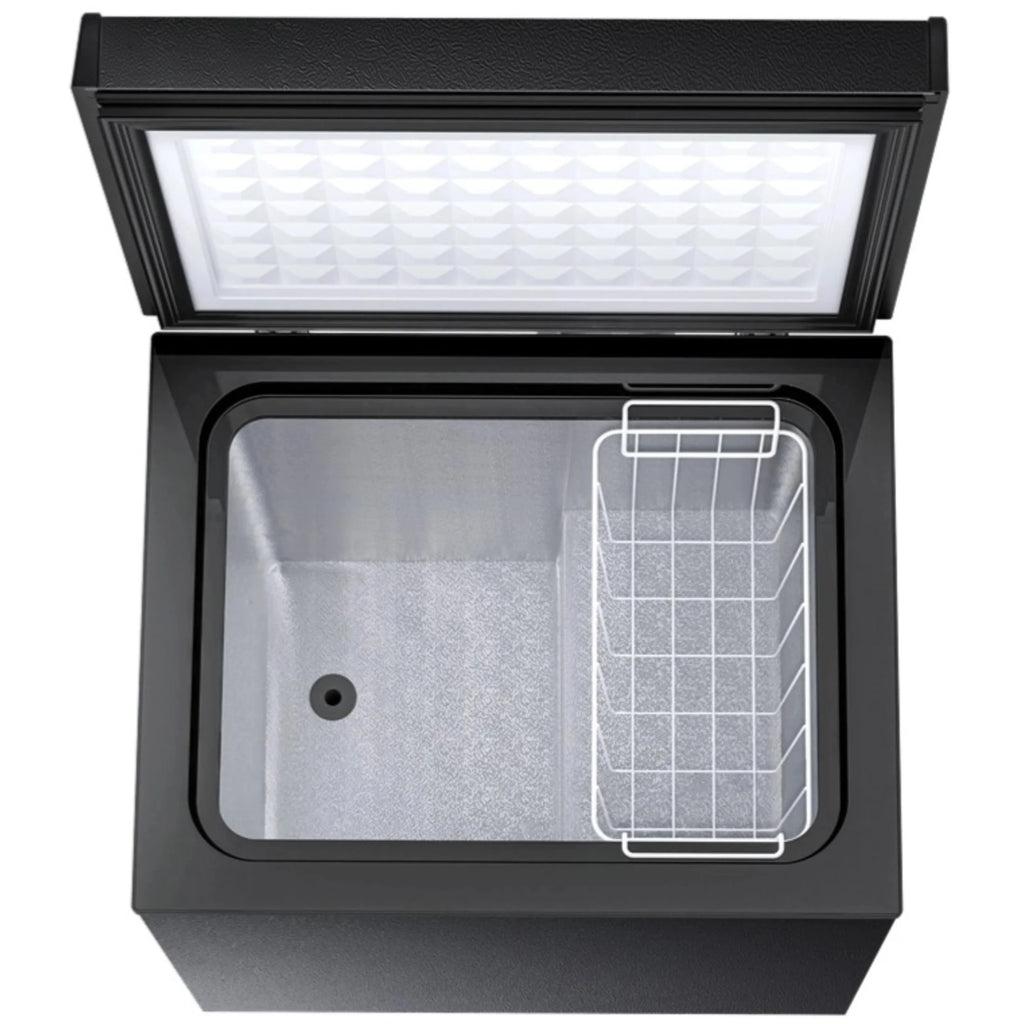 Auseo 2.5 cu. ft. Chest Freezer with 2 baskets Free Standing Top open Door Deep Compact Freezer Suitable for Home/RV/Kitchen/Office-Black