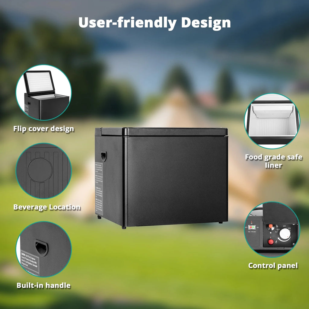 Smad Chest Freezer LPG/12V/110-120V Refrigerator Outdoor Travel Fridge 1.6 Cu ft Indoor Car