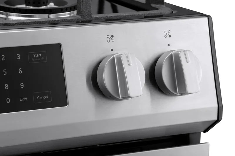 Kenmore 22-76853 5.6 cu. ft. Front-Control 5 Burner True Convection Gas Range with Oven, Large Window, Three Oven Racks, Dishwasher Safe Cast Iron Grates