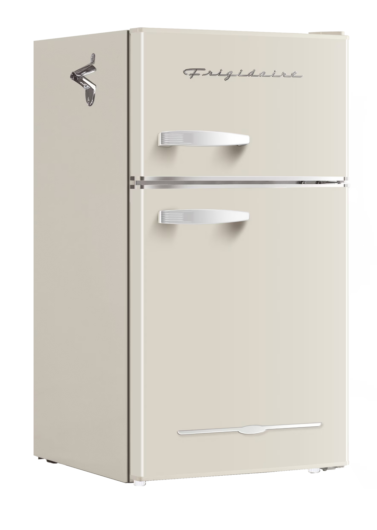 Frigidaire, 3.1 Cu. Ft. 2 Door Retro Compact Refrigerator , Built-In Side Bottle Opener, Cream