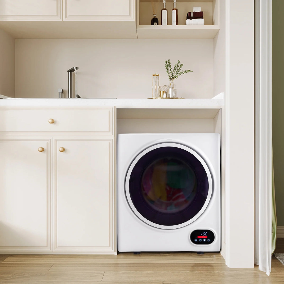 GYJ28-88-E Compact portable Household clothes Dryer 1.5CUFT Drum Dryer with LED display -White 120V 2.5KG