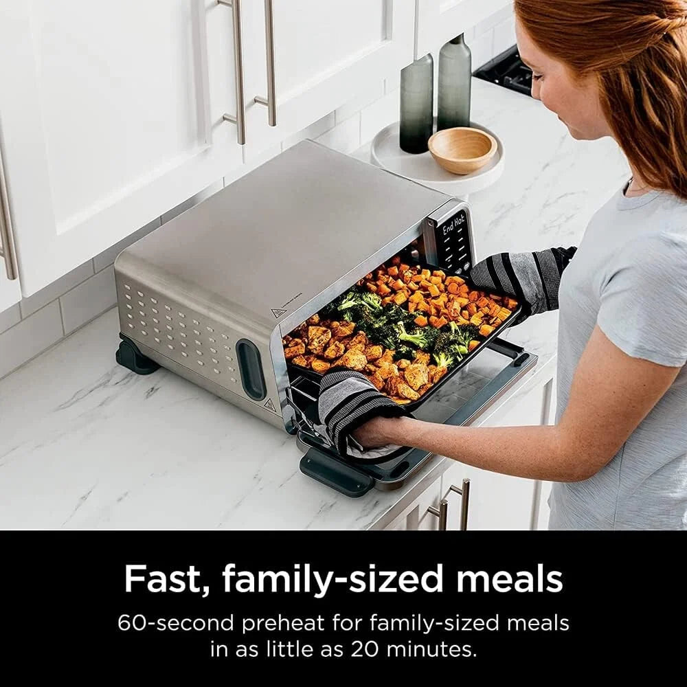 Restored Ninja FT205CO Digital Air Fry Pro Countertop 8-in-1 Oven in Stainless Steel (Refurbished)