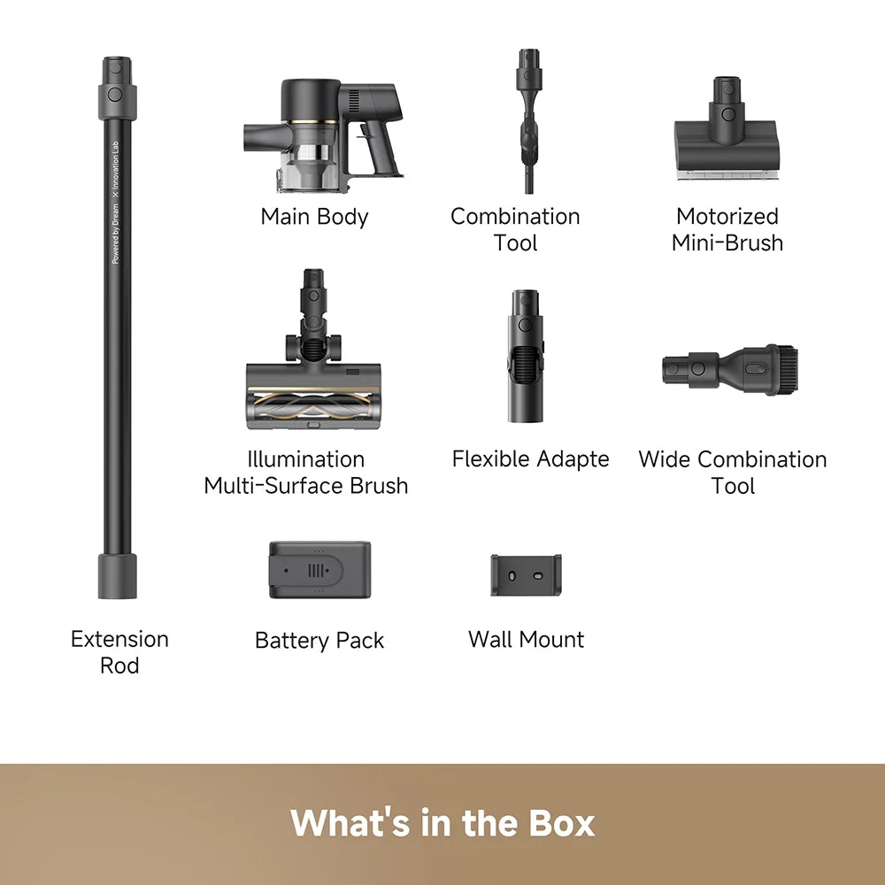 dreame U10 Cordless Stick Vacuum 100AW Suction Power 40-Minute Runtime LED Light